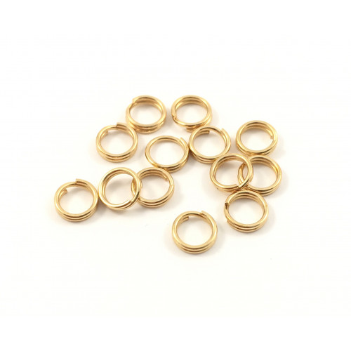 Gold plated 6mm splitring (pack of 25)